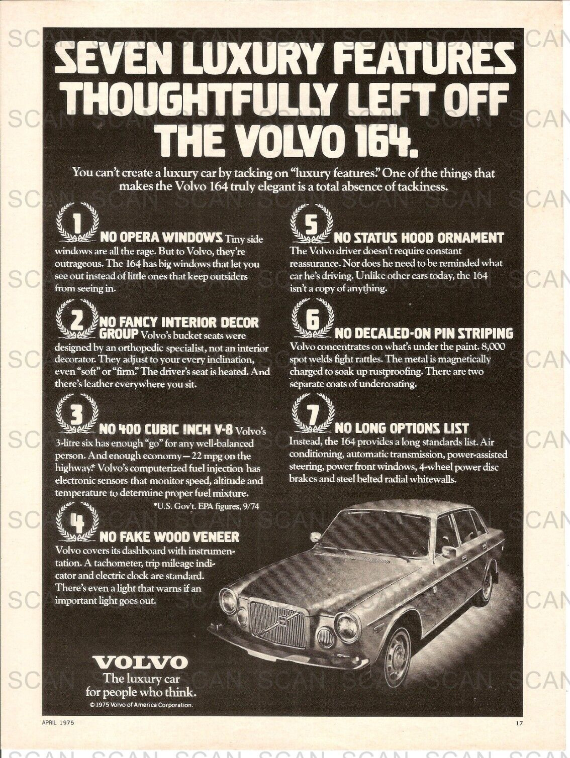 1975 Volvo 164 Vintage Magazine Ad