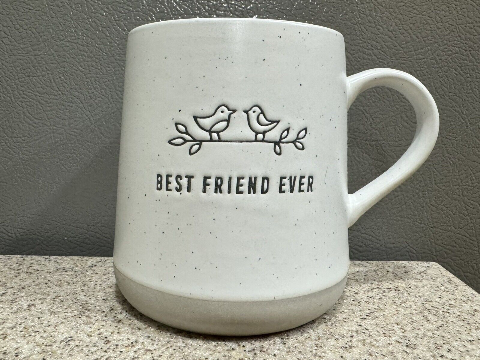 Sheffield Home Ceramic 4.5” Coffee Mug “Best Friend Ever” Birds Impressed in EUC