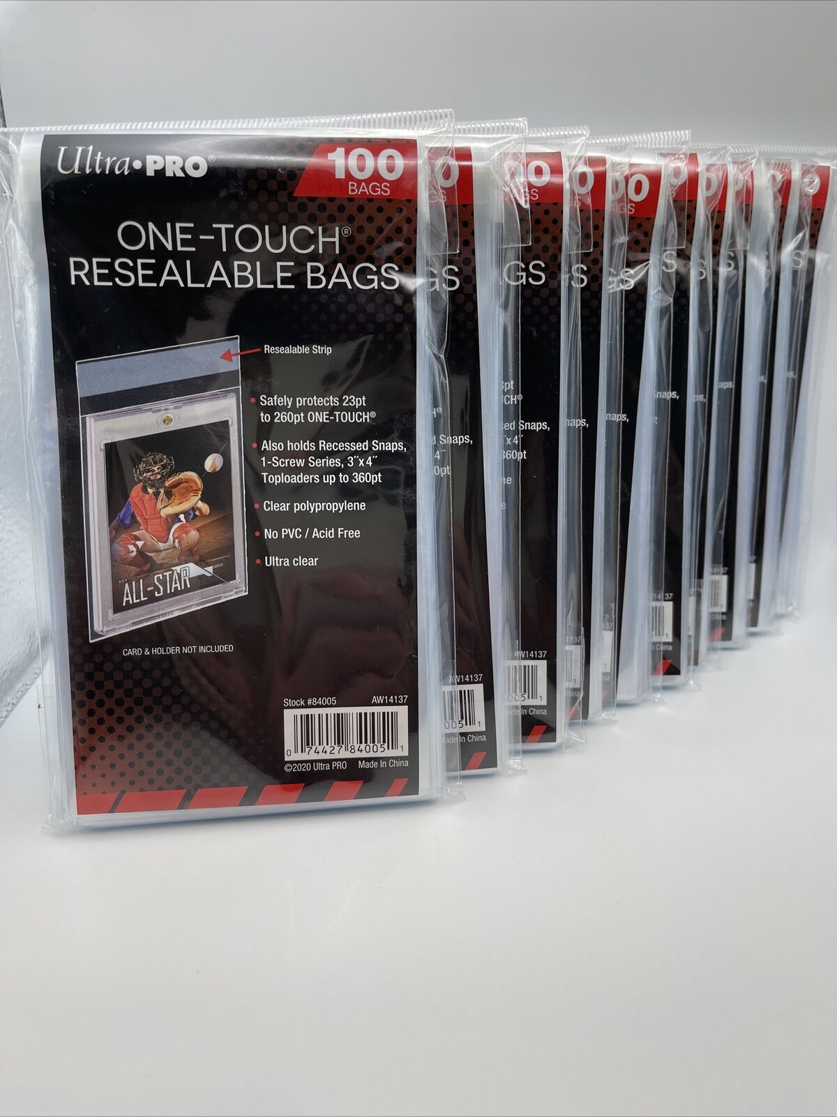 Ultra Pro One-Touch Resealable Bags 10 Packs of 100, 1000 Total Bags
