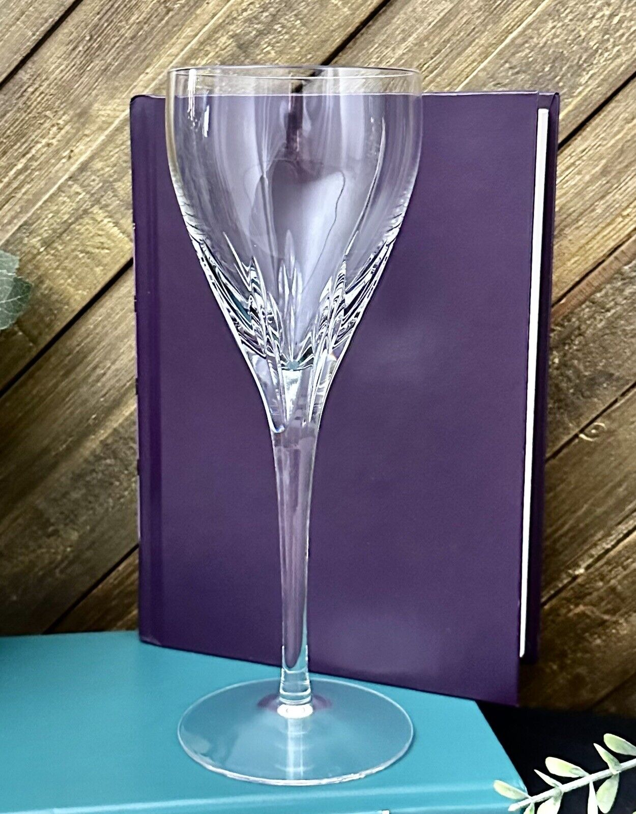 Lenox Firelight Wine Glass Clear NO Panel Vintage Blown Glass Wine Goblet *