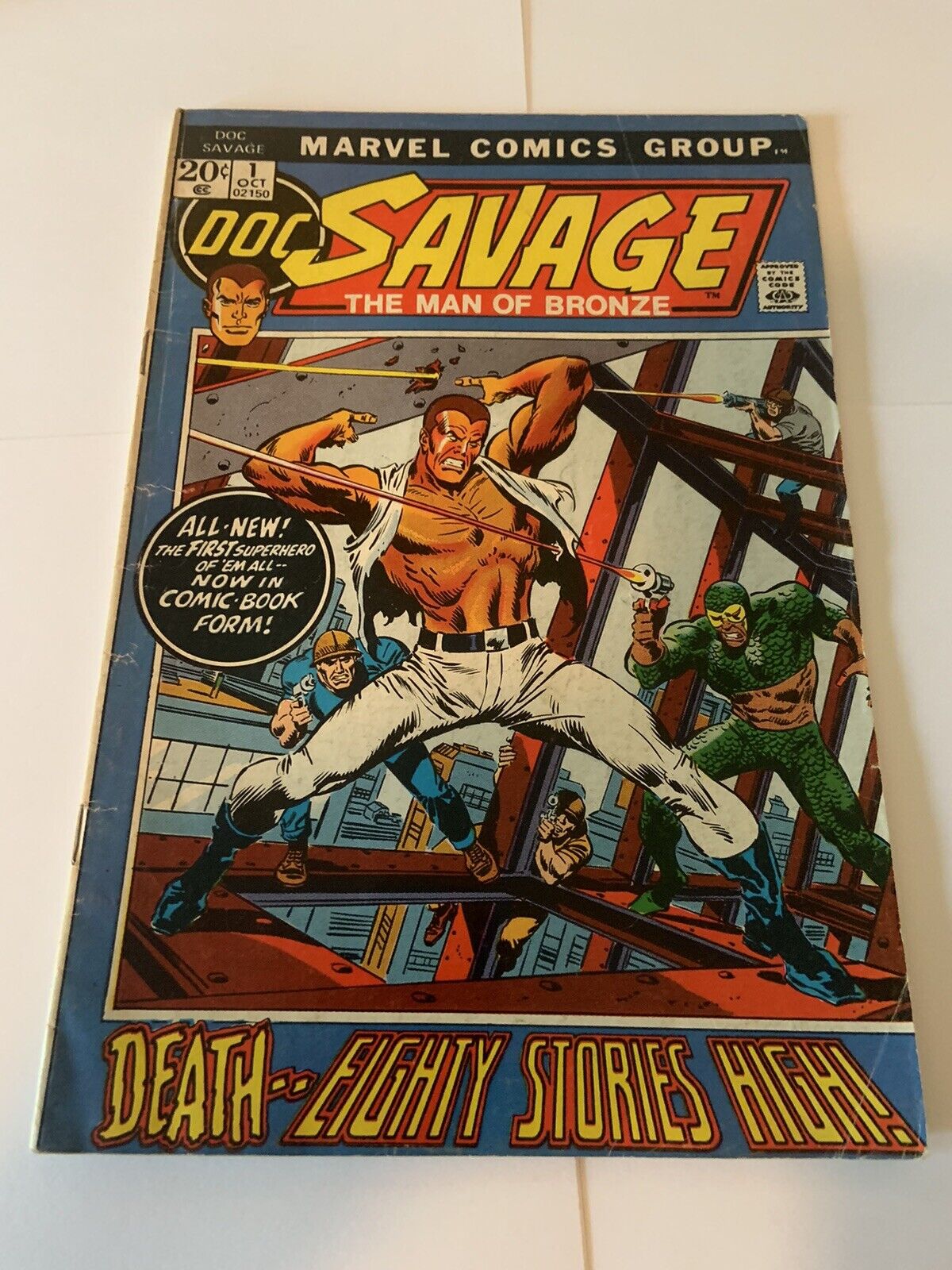 DOC SAVAGE Man of Bronze #1 October 1972 Vintage Marvel Comics Low Condition