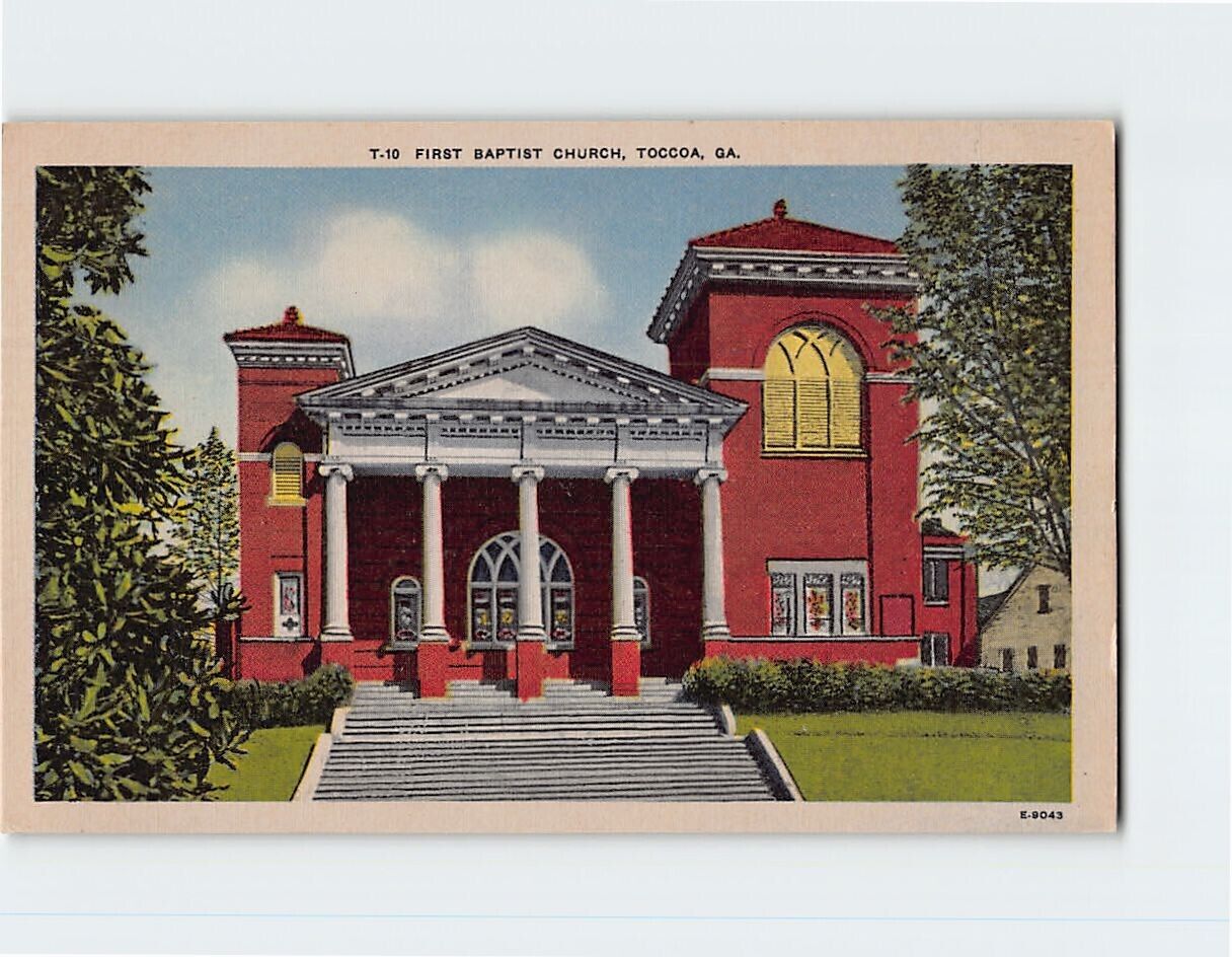 Postcard First Baptist Church, Toccoa, Georgia