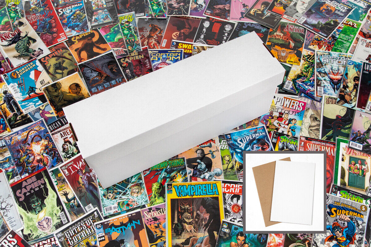GEMINI Thick-Grip Long Comic Storage Box with Box Divider Pads Bundle
