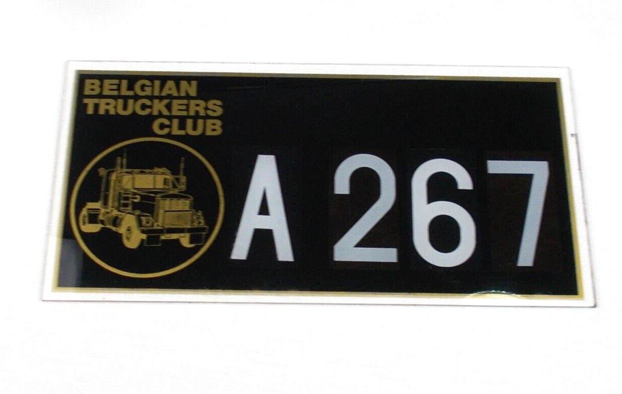 VTG Kenworth 1980\'s  NOS Lucite Belgium truckers club plaque tag  license plate