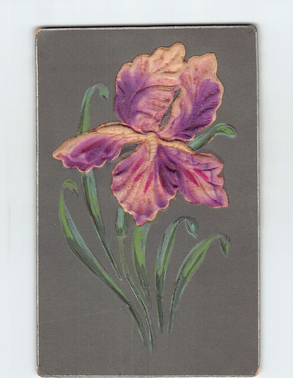 Postcard Beautiful Flower Embossed Card