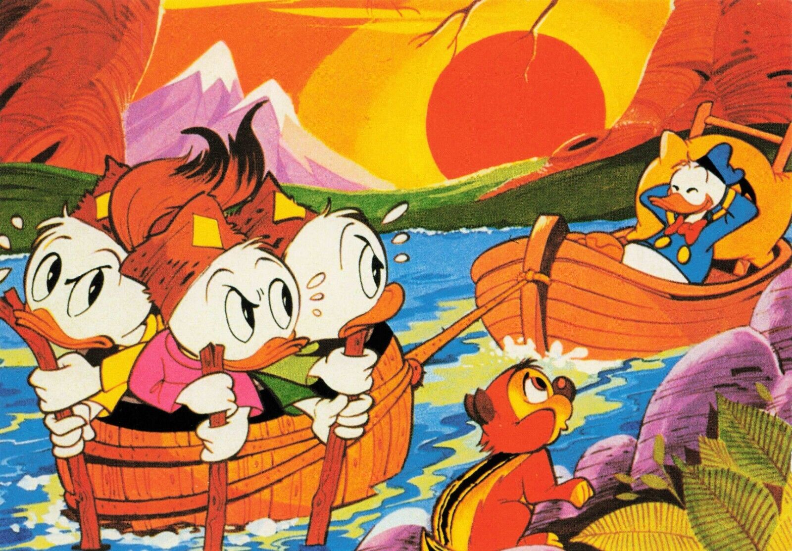 Disney Donald Duck Huey Dewey Louie VTG Postcard Unposted Unused Made in Italy