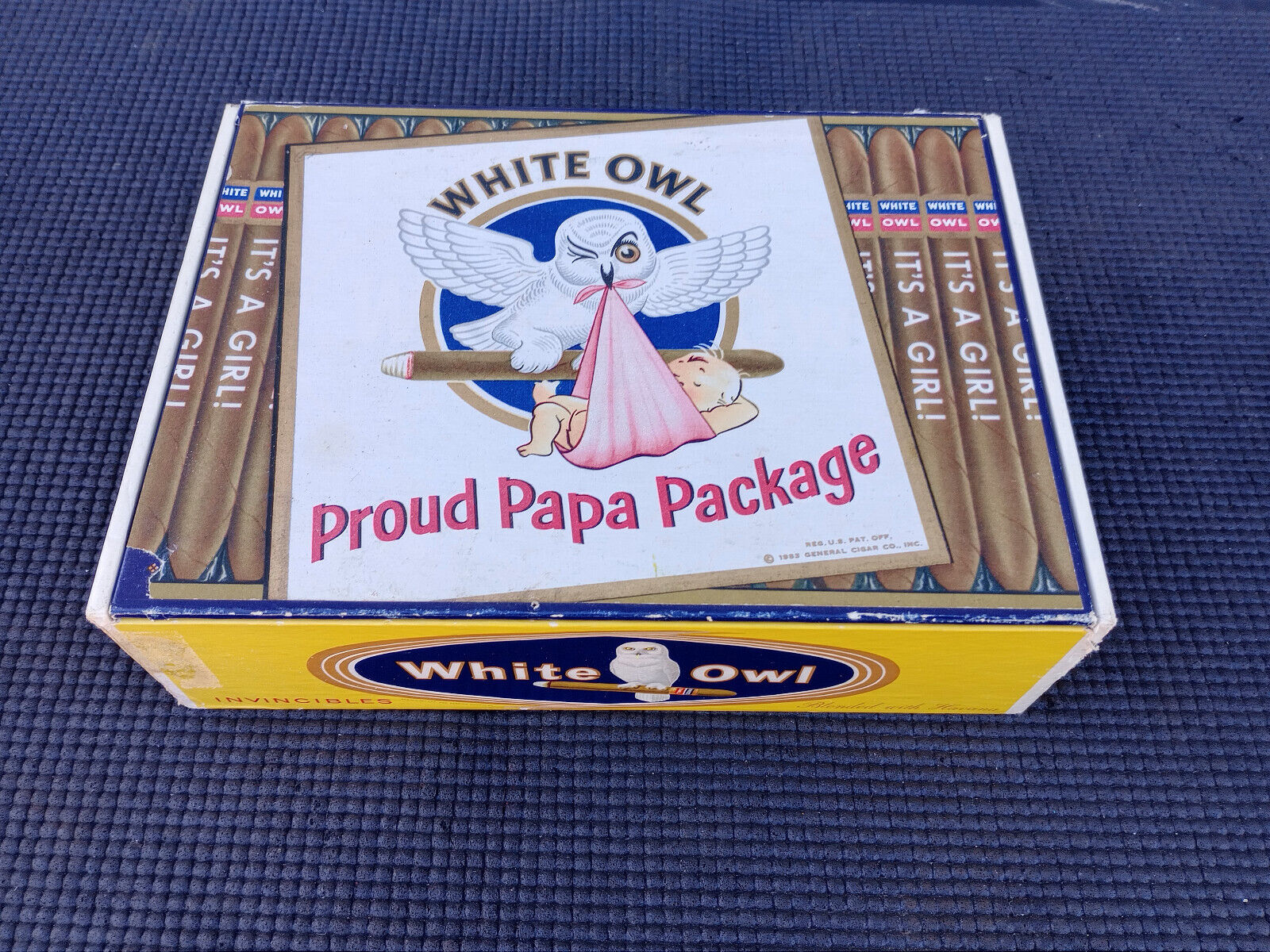 Vintage WHITE OWL Proud Papa Package Cigar Box