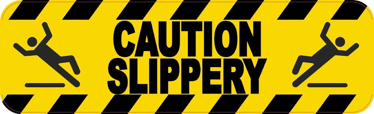 10in x 3in Caution Slippery Magnet Car Truck Vehicle Magnetic Sign