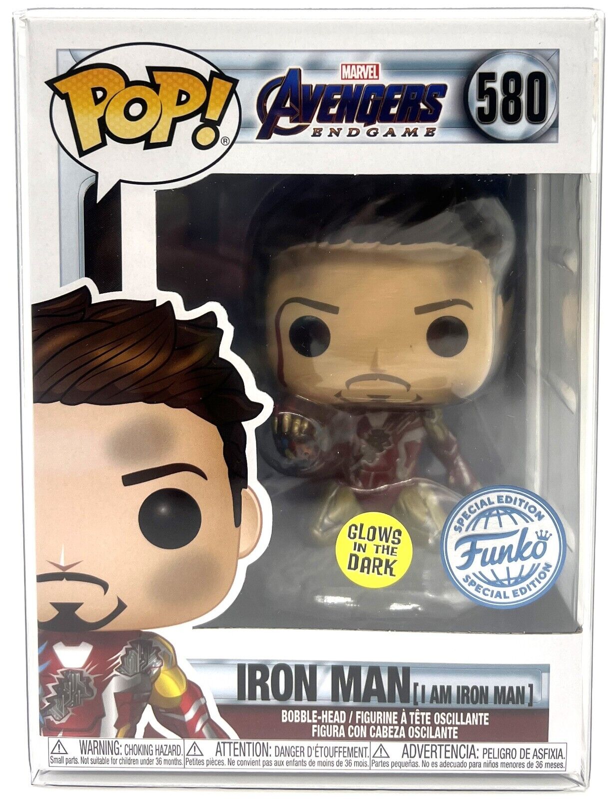 Funko Pop Marvel Avengers Endgame I am Iron Man Glow #580 Special Edition