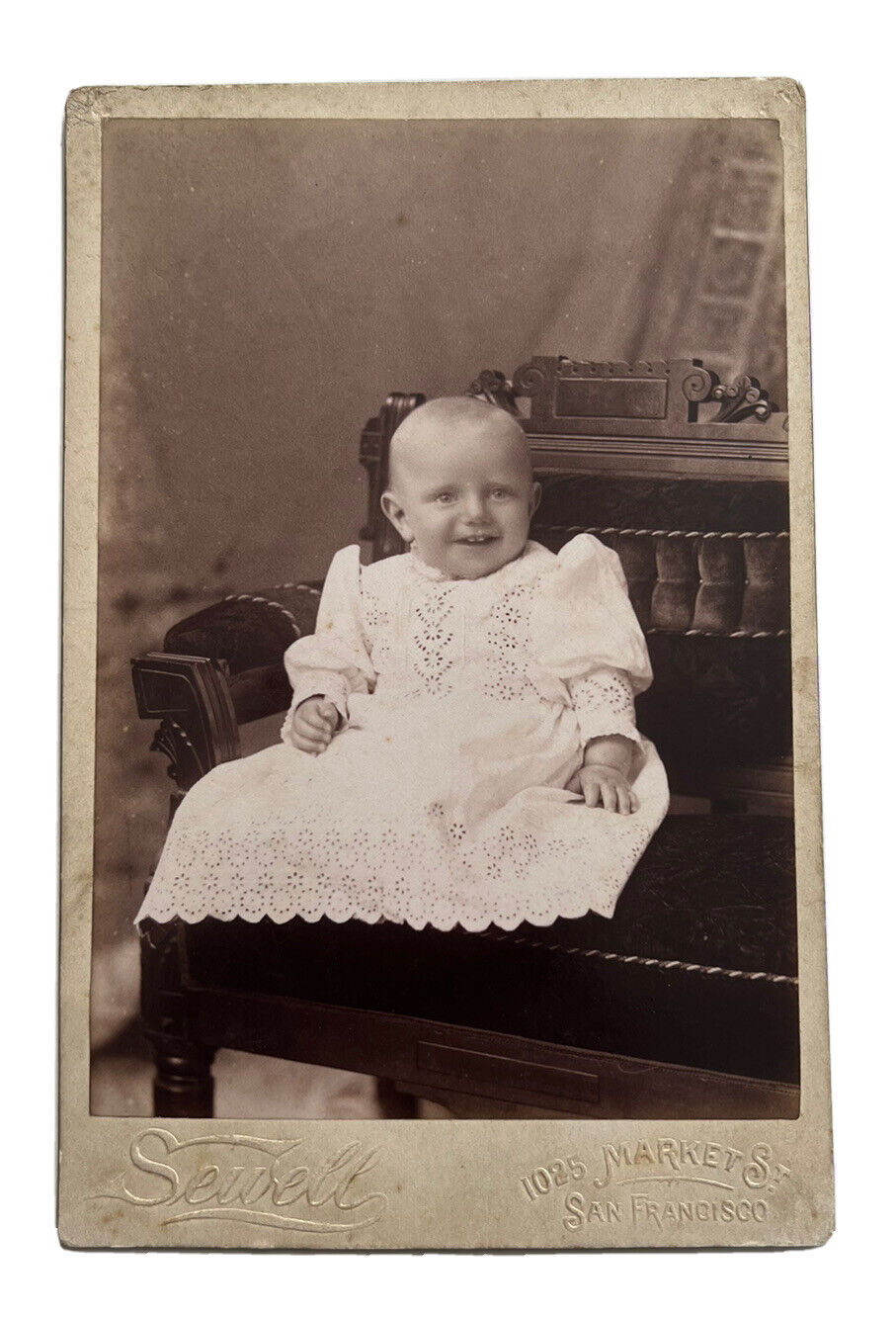 Antique Cabinet Card Photo Cute  Baby Child Walla Walla, Washington