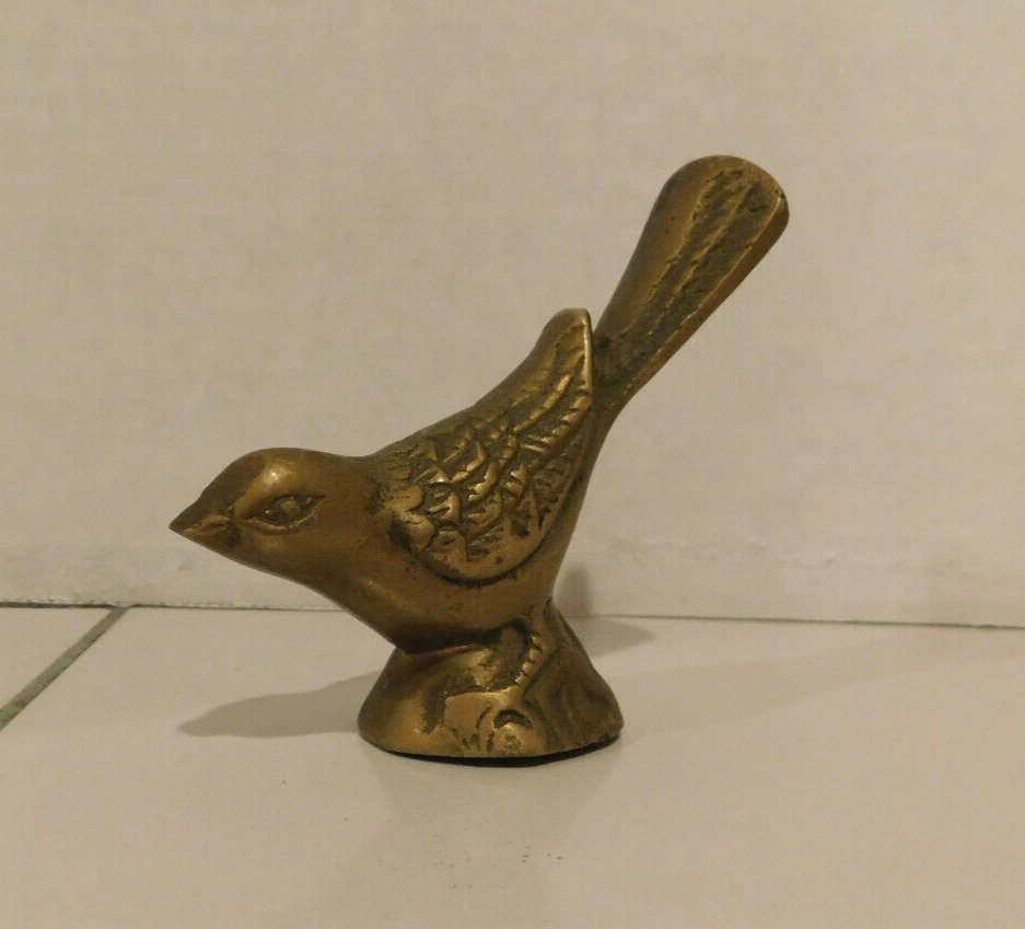 Small Vintage Brass Bird Figurine