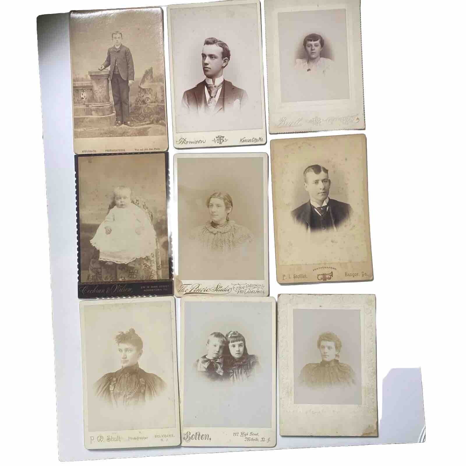 vintage photos lot Of 9 Backs Are Blank