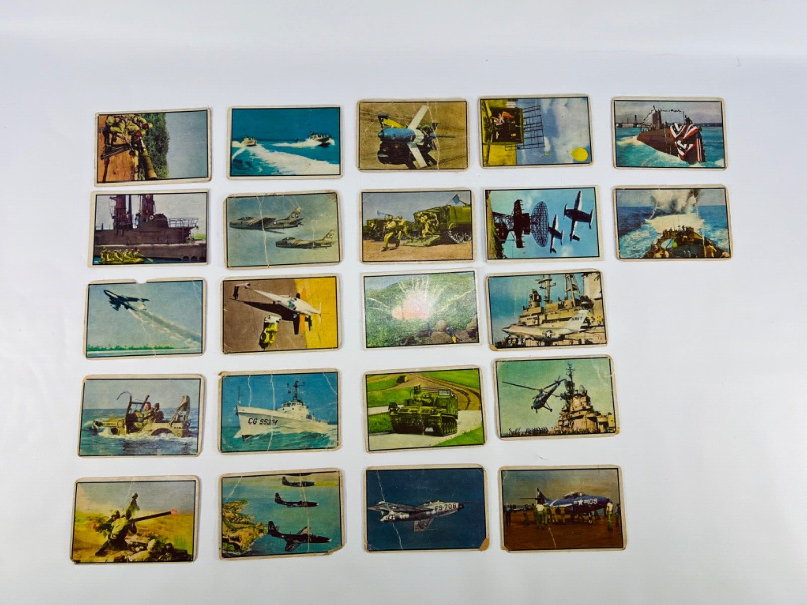 1954 Bowman Power For Peace Trading Gum Lot of 22 Different Cards /Good/Fair