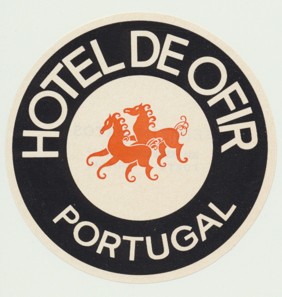 Vintage luggage label  Hotel De Ofir Portugal