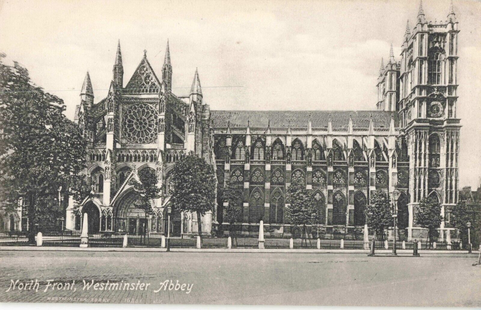 London England UK, North Front, Westminster Abbey, Vintage Postcard