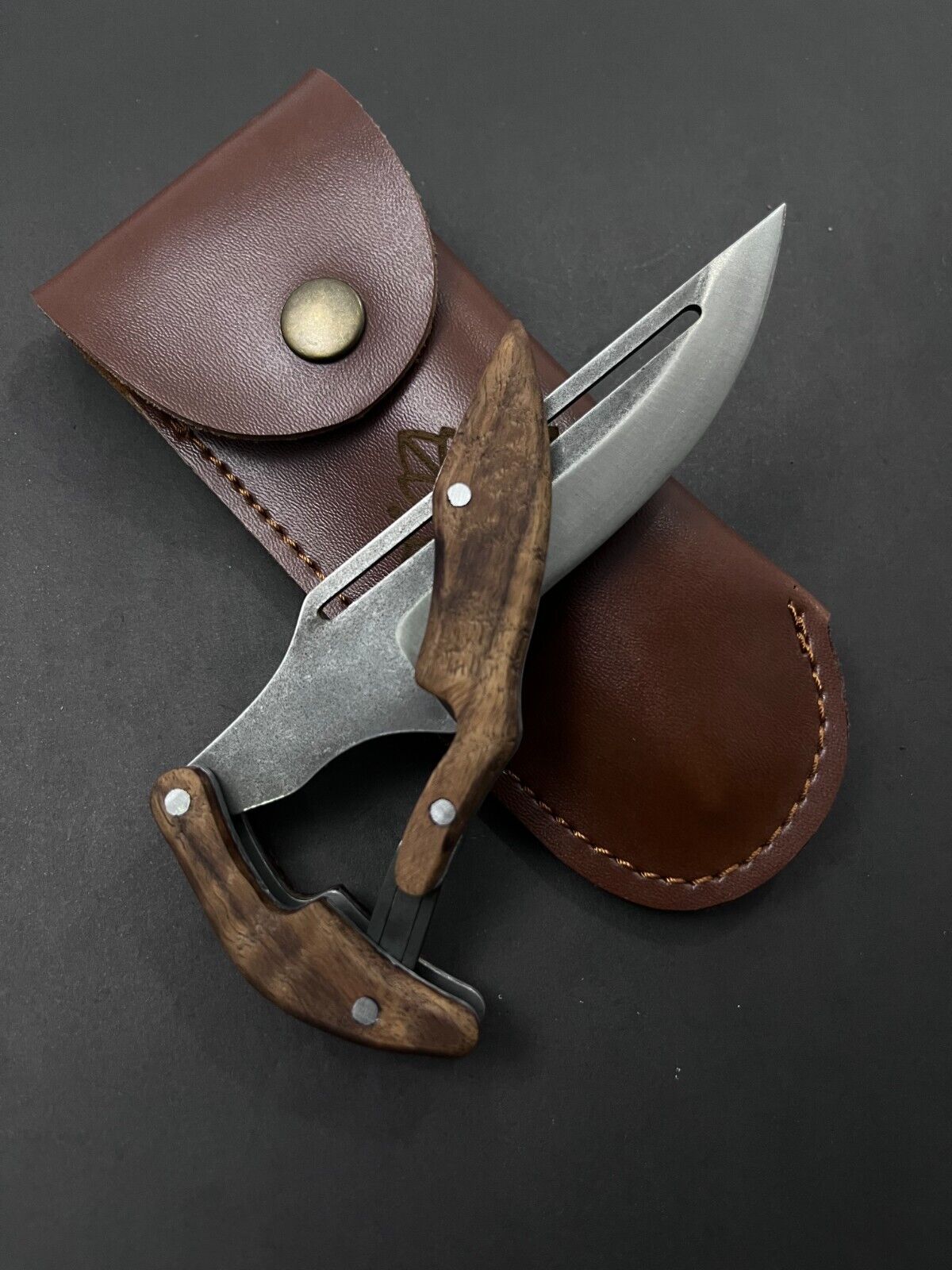 Custom Engraved Folding Knife , Pocket Knife and Case
