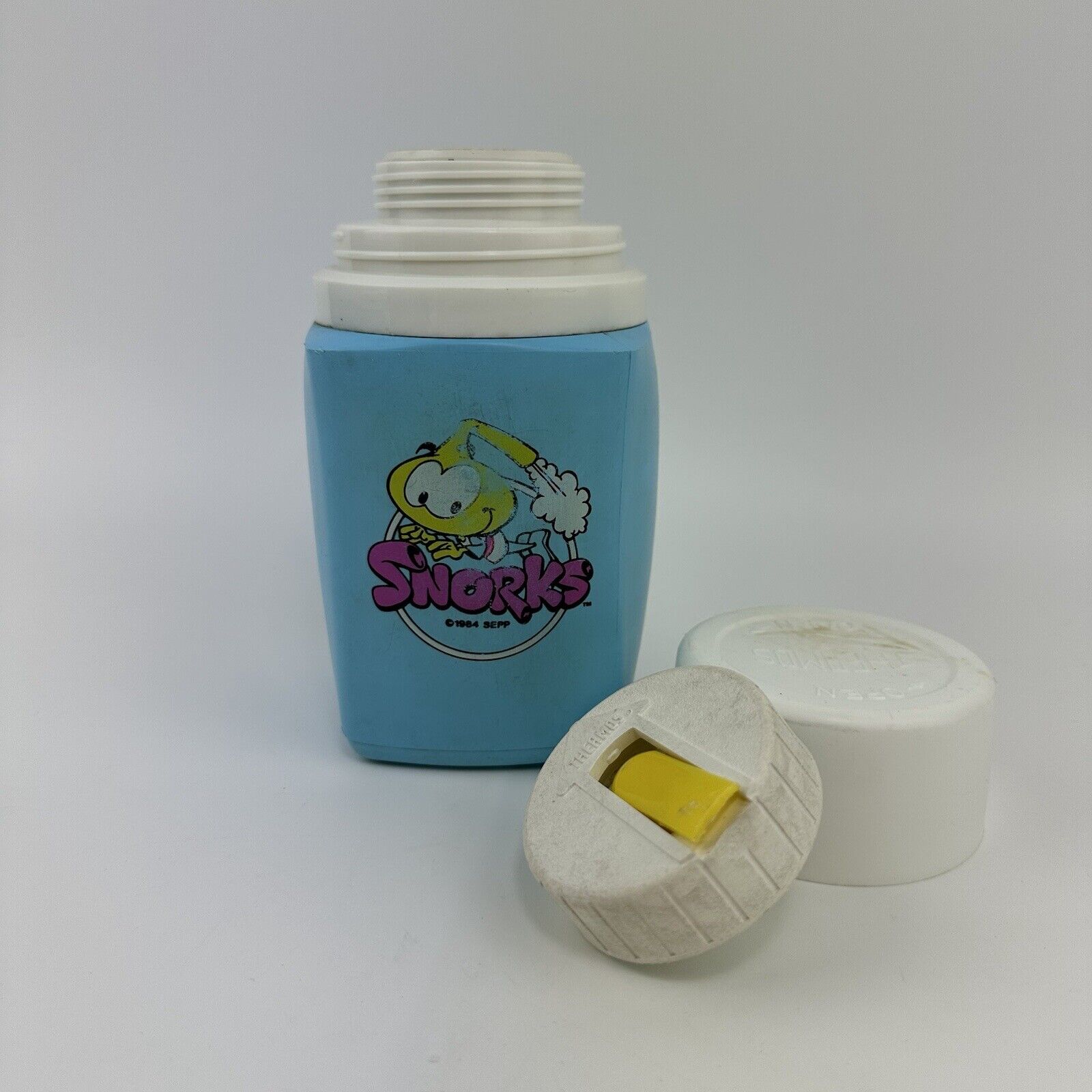 The Snorks Thermos Only Collectible With Cup And Straw Lid 1984 Hanna Barbera