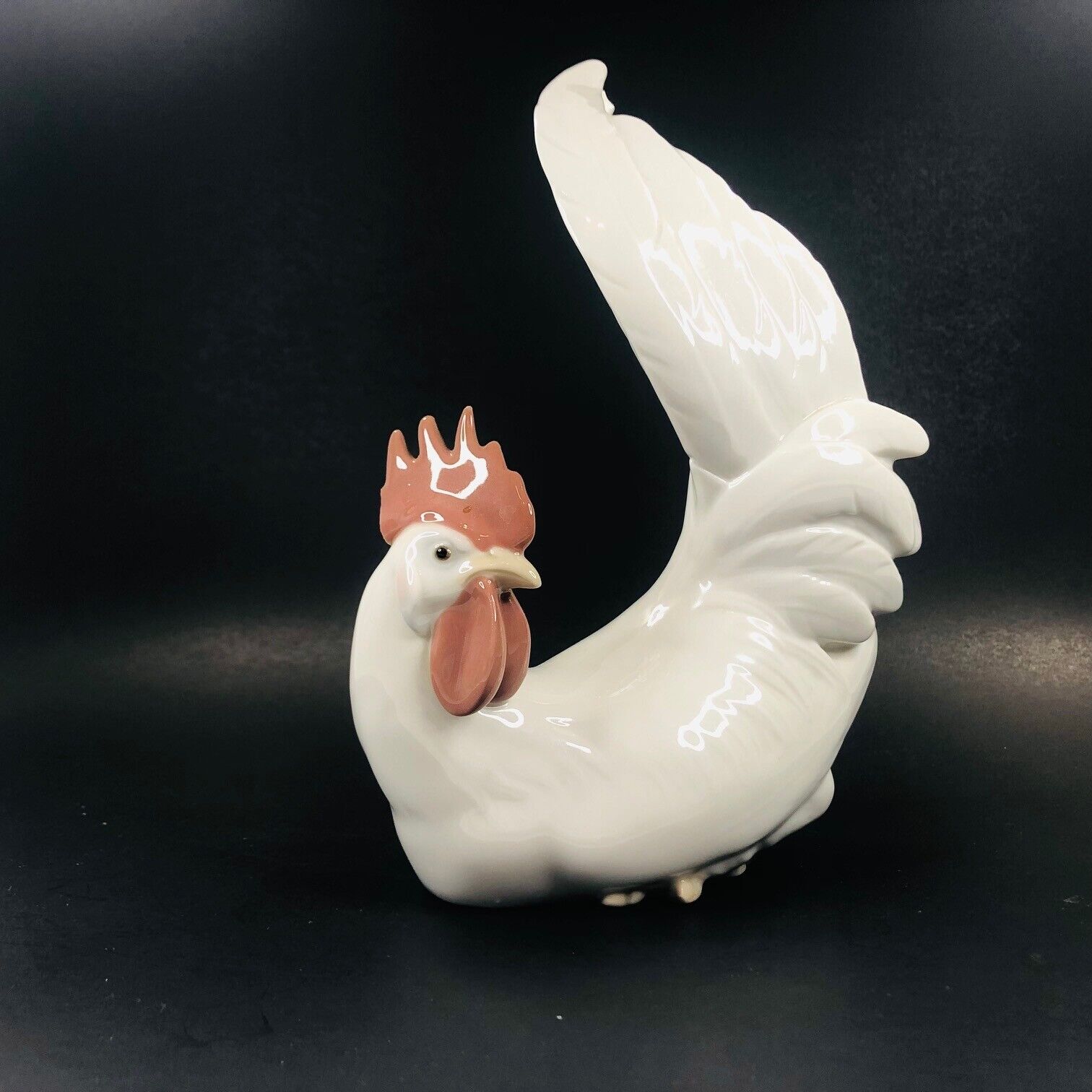 Vtg Lladro Porcelain White Cockerel Rooster # 4589 Retired 1969 ~ 1981