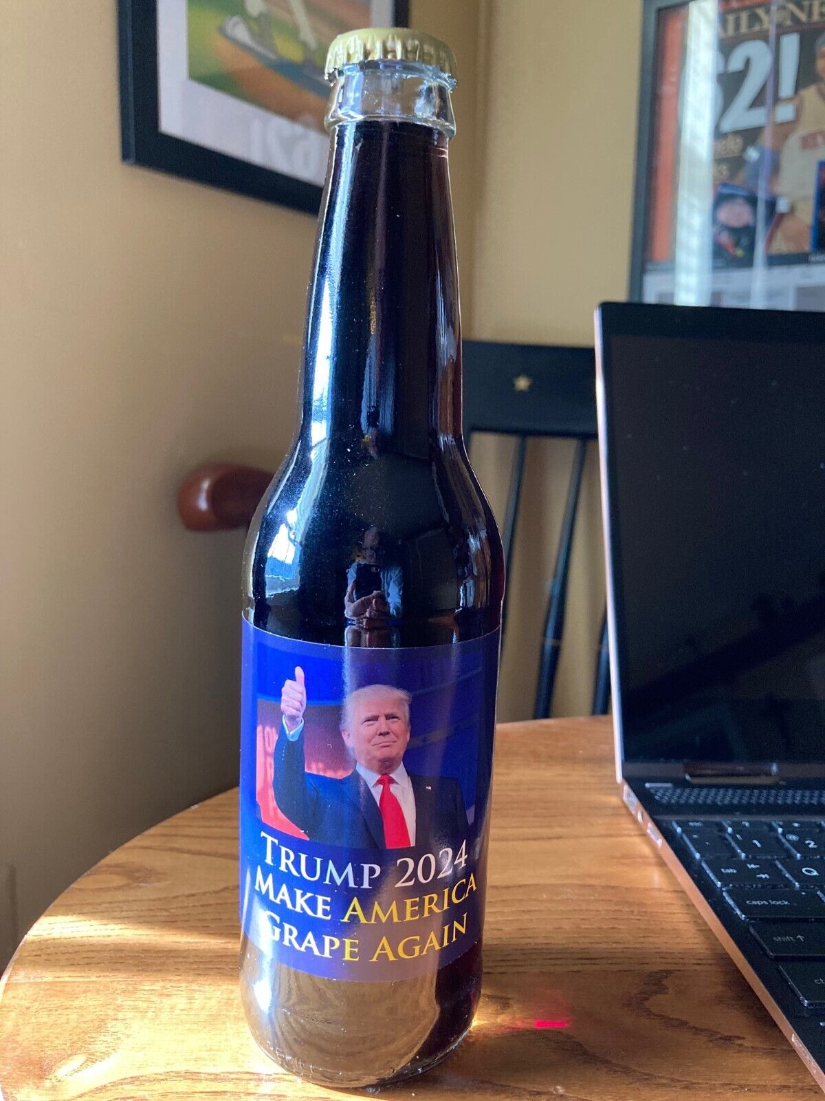   Donald Trump 2024 Make America Grape Again Soda Bottle - RARE UNOPENED