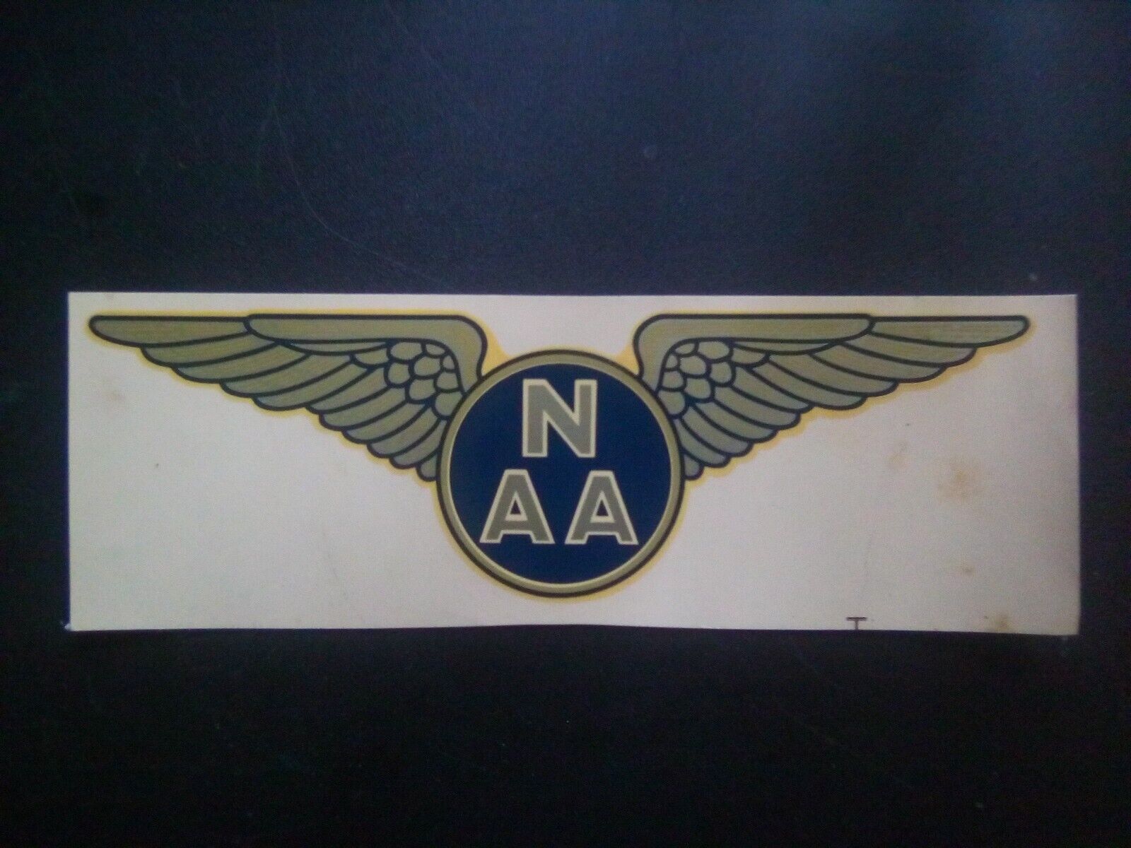 Vintage National Aeronautic Association Glass Decal 6 3/4\