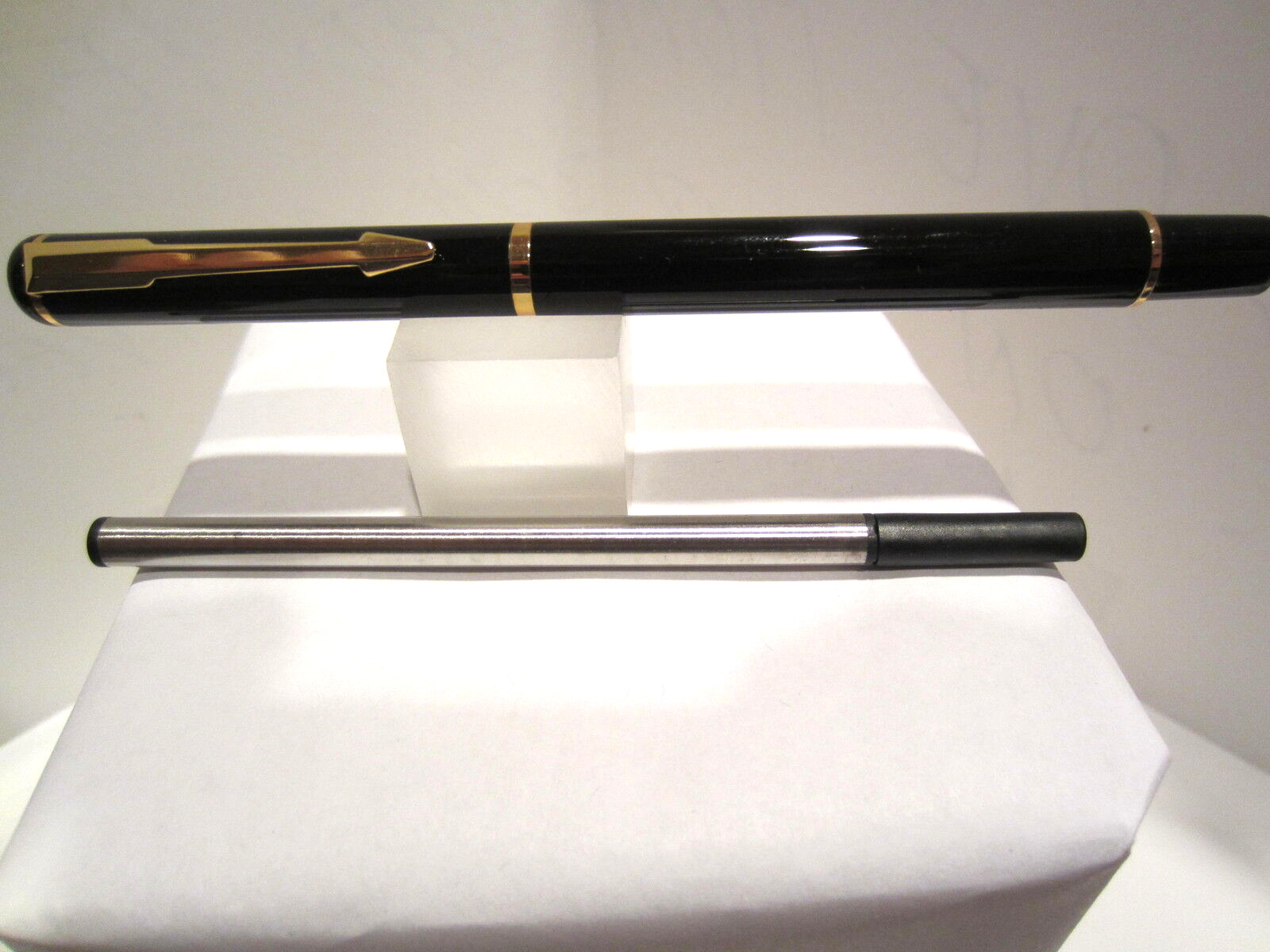 Terzetti Park Vector Metal Rollerball Pen+Spare Refill-Black Glossy /GT+Gift Box