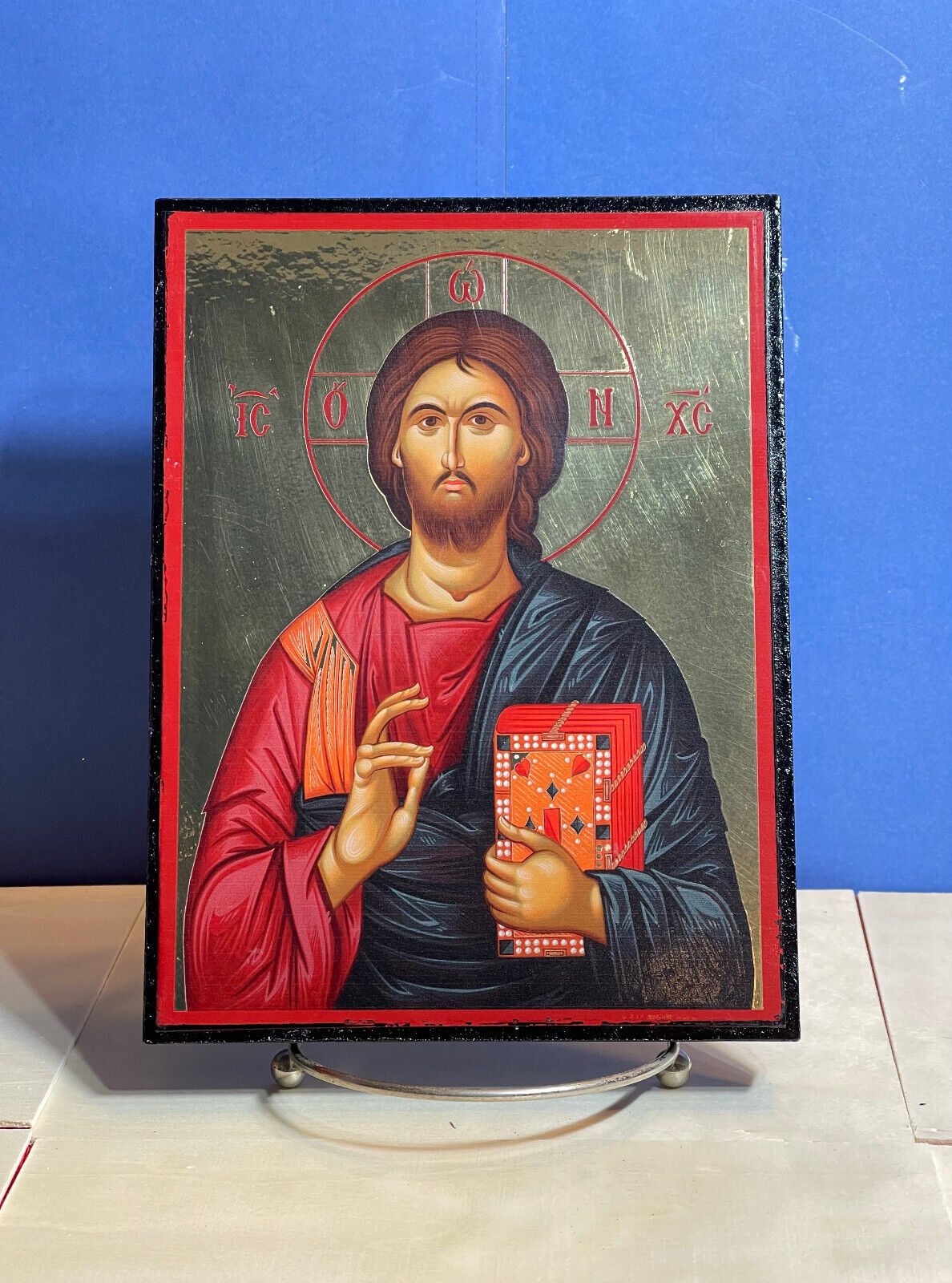 Jesus Christ Pantocrator -Orthodox high quality byzantine style Wooden Icon 6x8