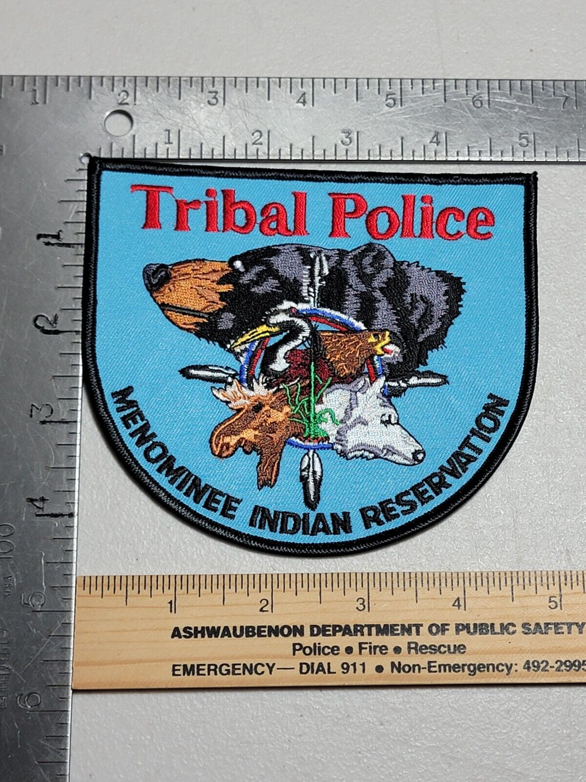 LE9b7 Police patch Tribal Wisconsin Menominee Indian Reservation 