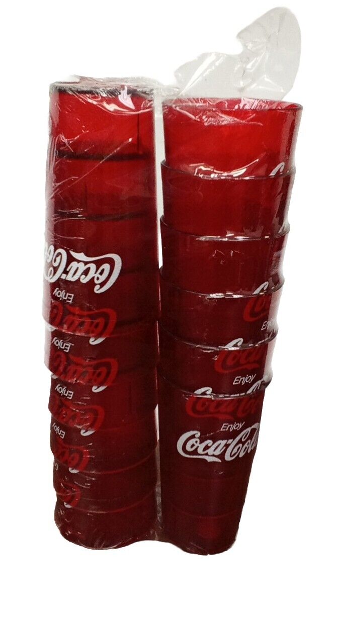 New (12) Coke Coca Cola Restaurant Red Textured Plastic Cups