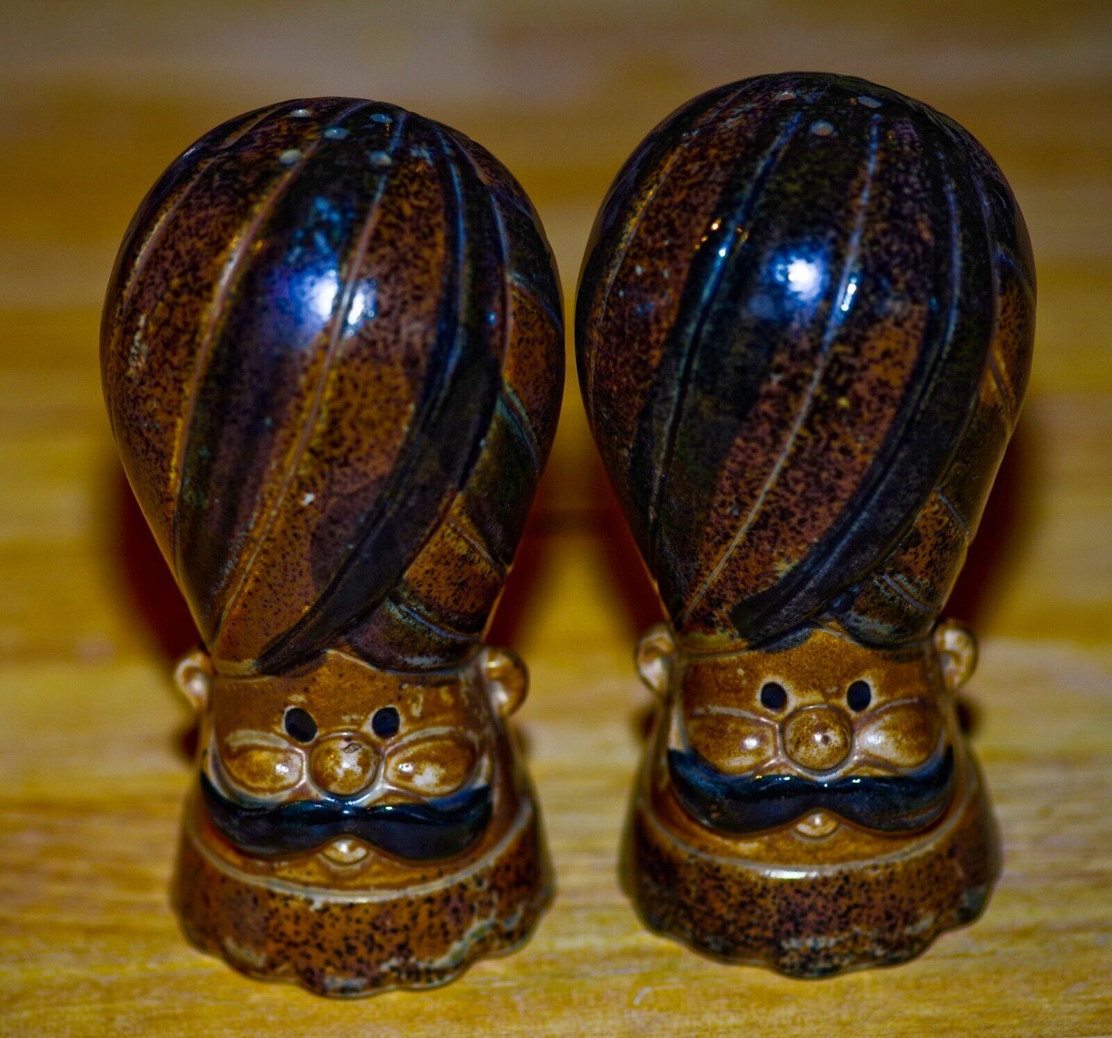 VINTAGE H&H Turban Genie Salt and Pepper Shakers Set Made in Japan 1960\'s