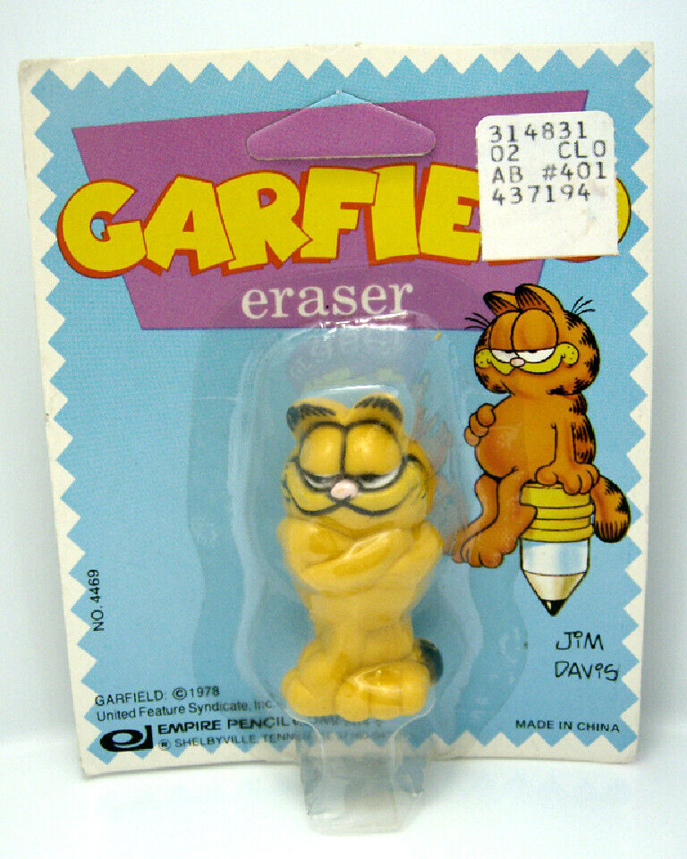 Vintage 1983 Empire Berol USA Garfield the Cat Figure School Eraser Figure #1