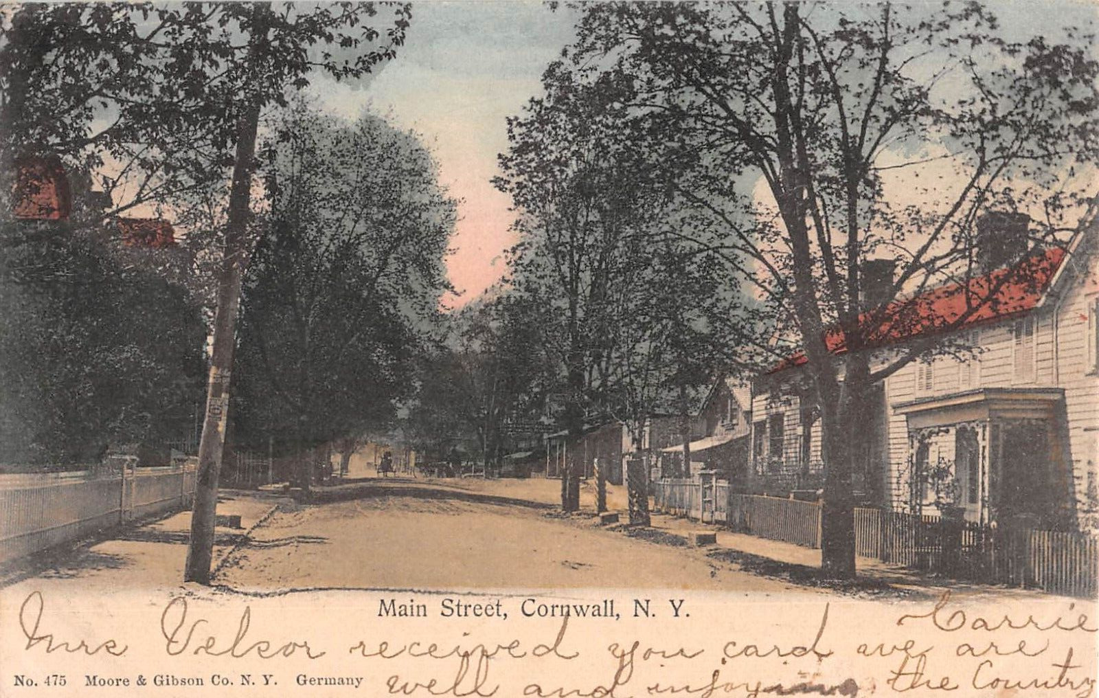 1905 Homes Main St. Cornwall NY post card Orange county