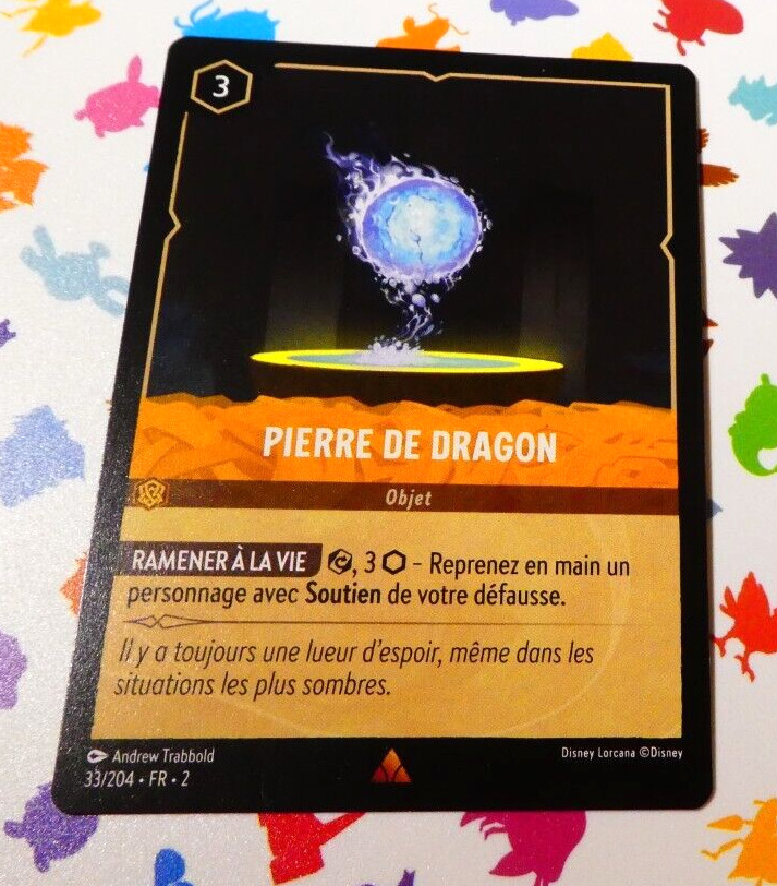 Lorcana Floodborn Card Rare French Dragonstone Card 33/204 fr Mint