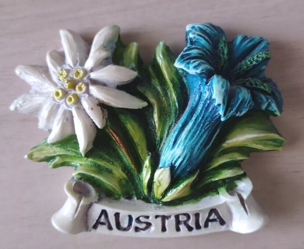 Austria Floral 3D Souvenir Resin Magnet