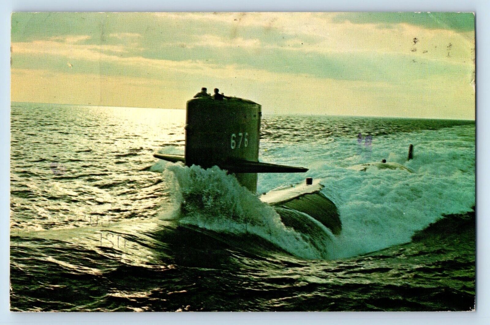 Groton New London CT Postcard Nuclear Attack Submarine 676 c1950's Vintage