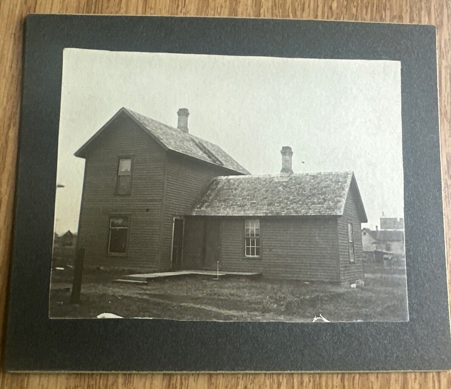 Mounted Photograph Large Homestead Home with Chimneys