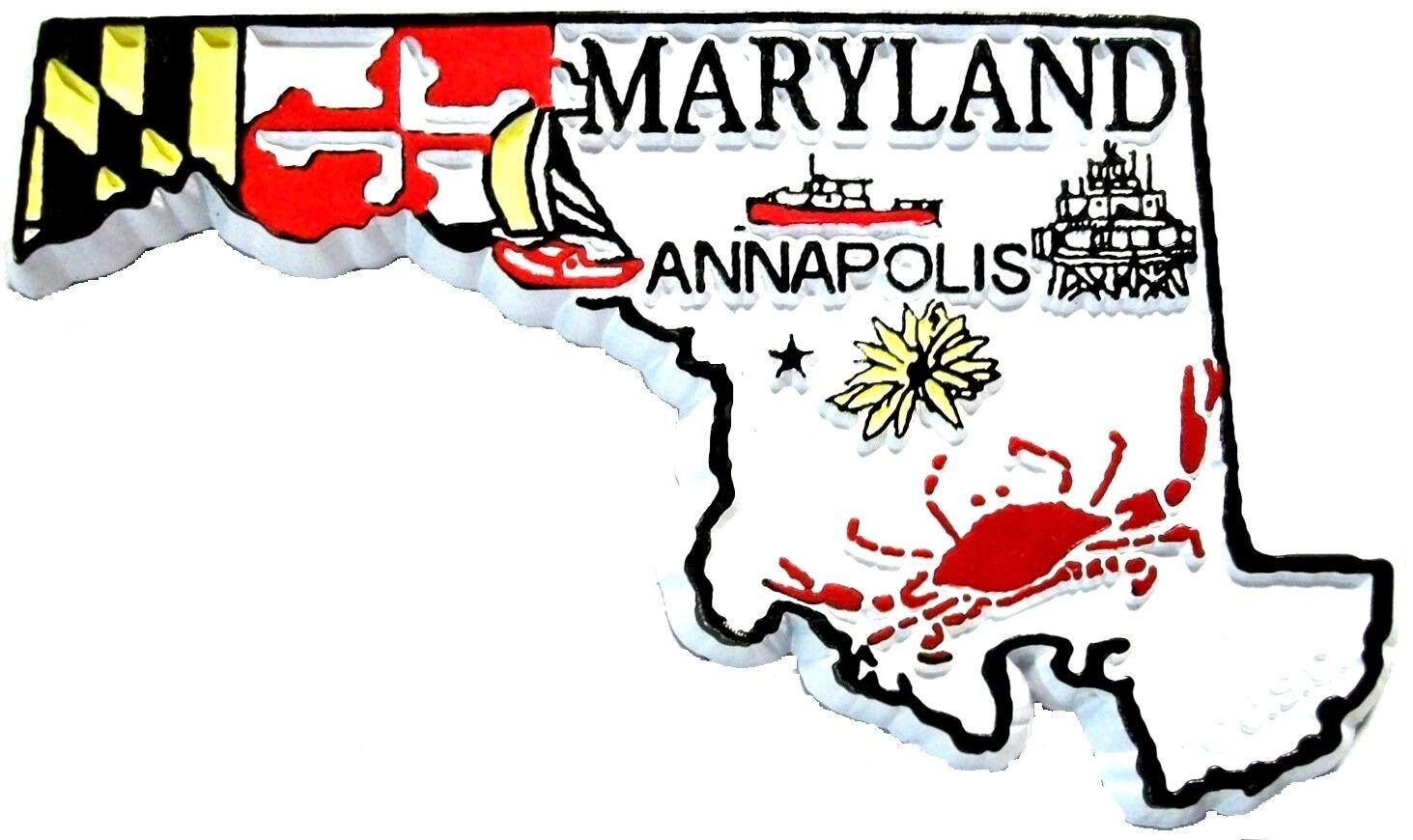 Maryland 4 Color State Souvenir Fridge Magnet