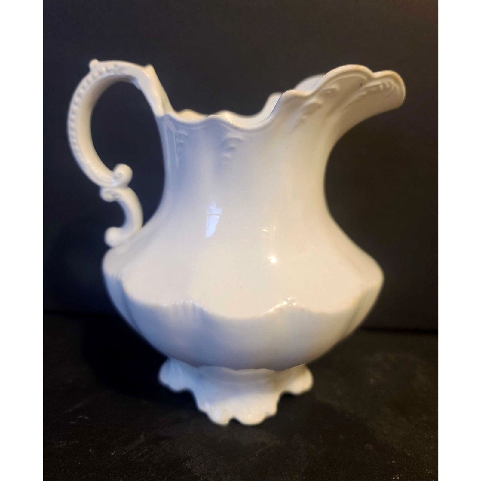 Antique Harker Pottery Co. Semi-Porcelain White Pitcher 