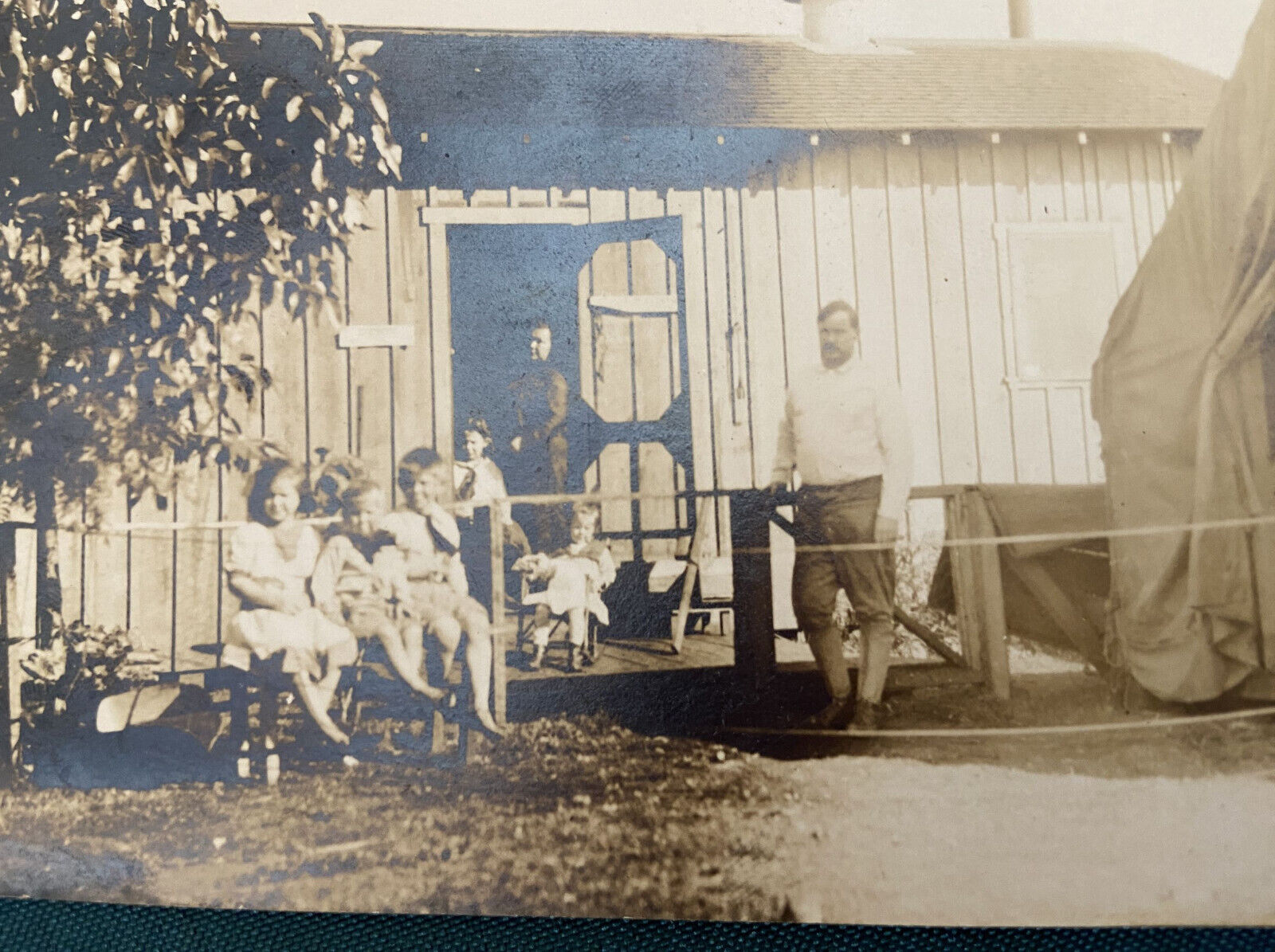 Family Quarantined w/ Diphtheria RPPC Photo Postcard 1913 Fisher Family Epidemic