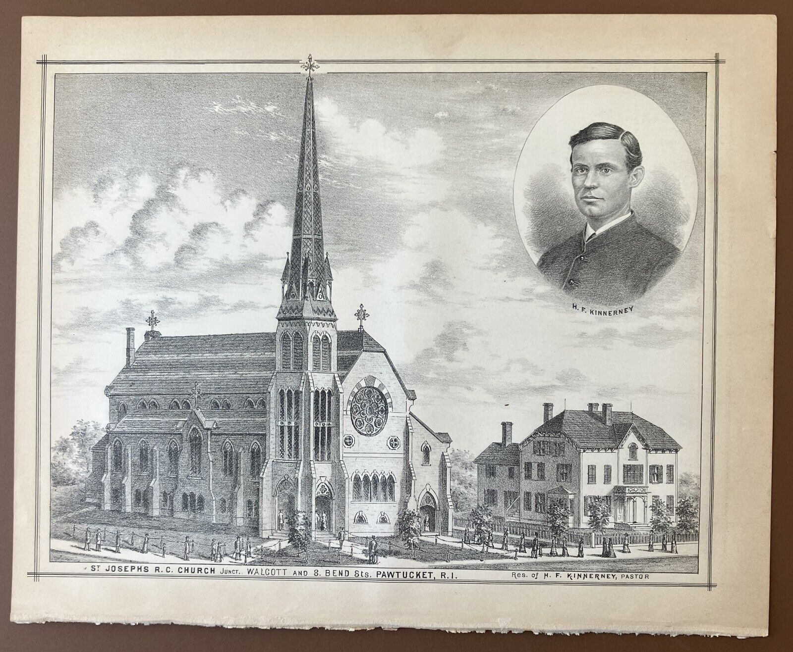 Rhode Island Illustrations 1878 St. Josephs R. C. Church Pawtucket