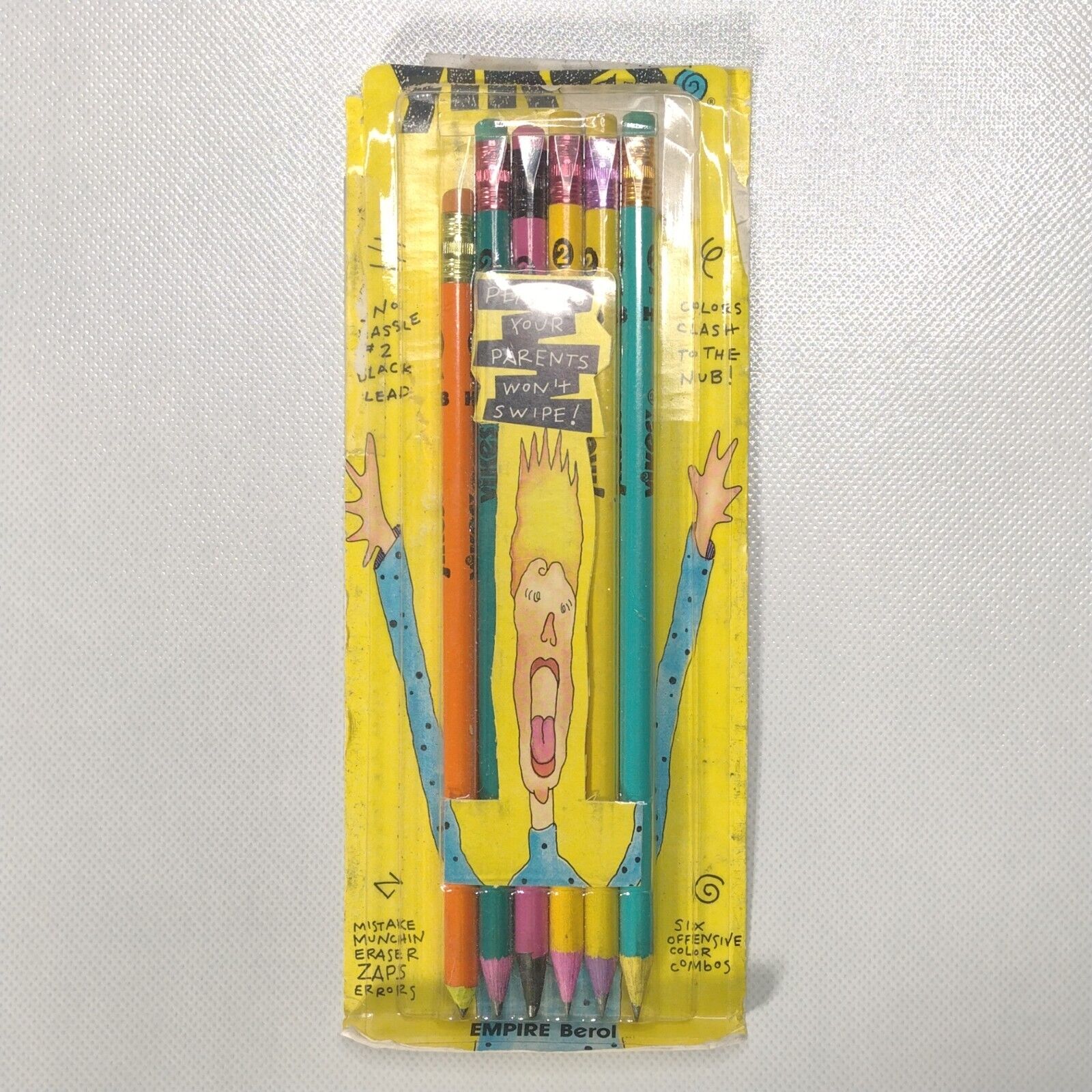 Vintage 6 Pack Yikes Pencils Empire Berol Parents Won’t Swipe *Open Package