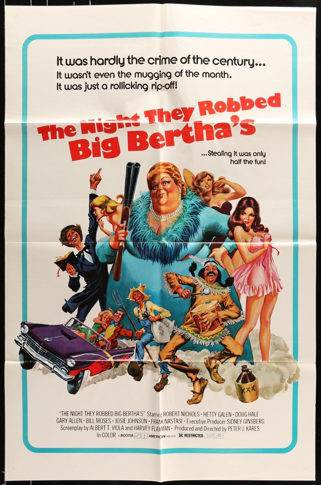 THE NIGHT THEY ROBBED BIG BERTHA\'S ORIG FF 1975 1-SHEET MOVIE POSTER 27 x 41  