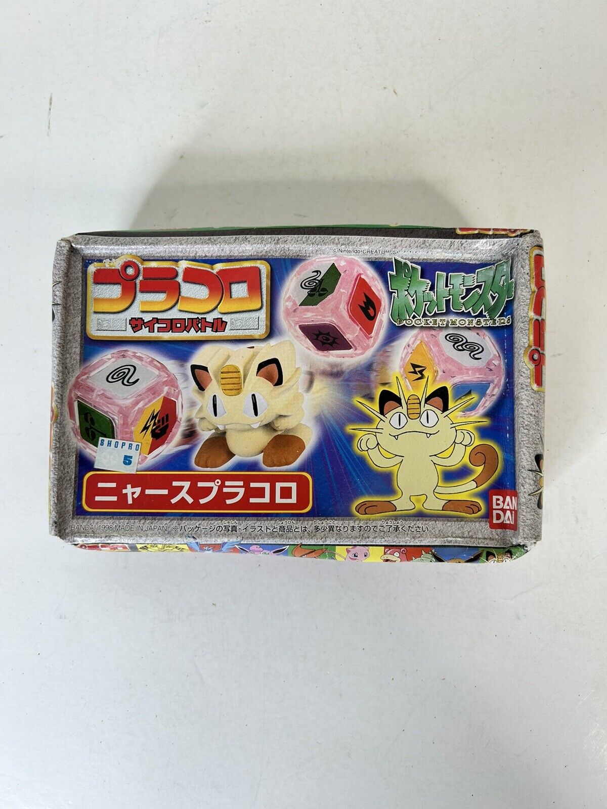 Pokemon Meowth Pracoro Dice Battle Game Bandai 1998 Sealed New
