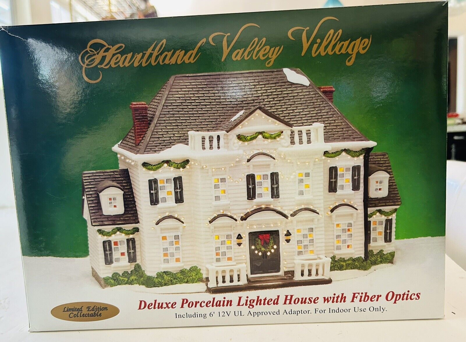 Heartland Valley Village Deluxe Porcelain Lighted House with Fiber Optics