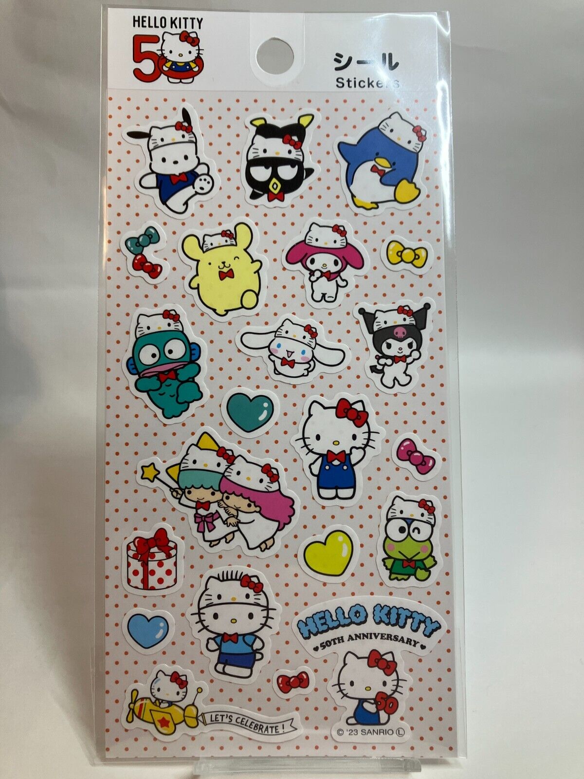 Sanrio Hello Kitty 50th anniversary stickers Pompompurin cinnamoroll Japan 38506