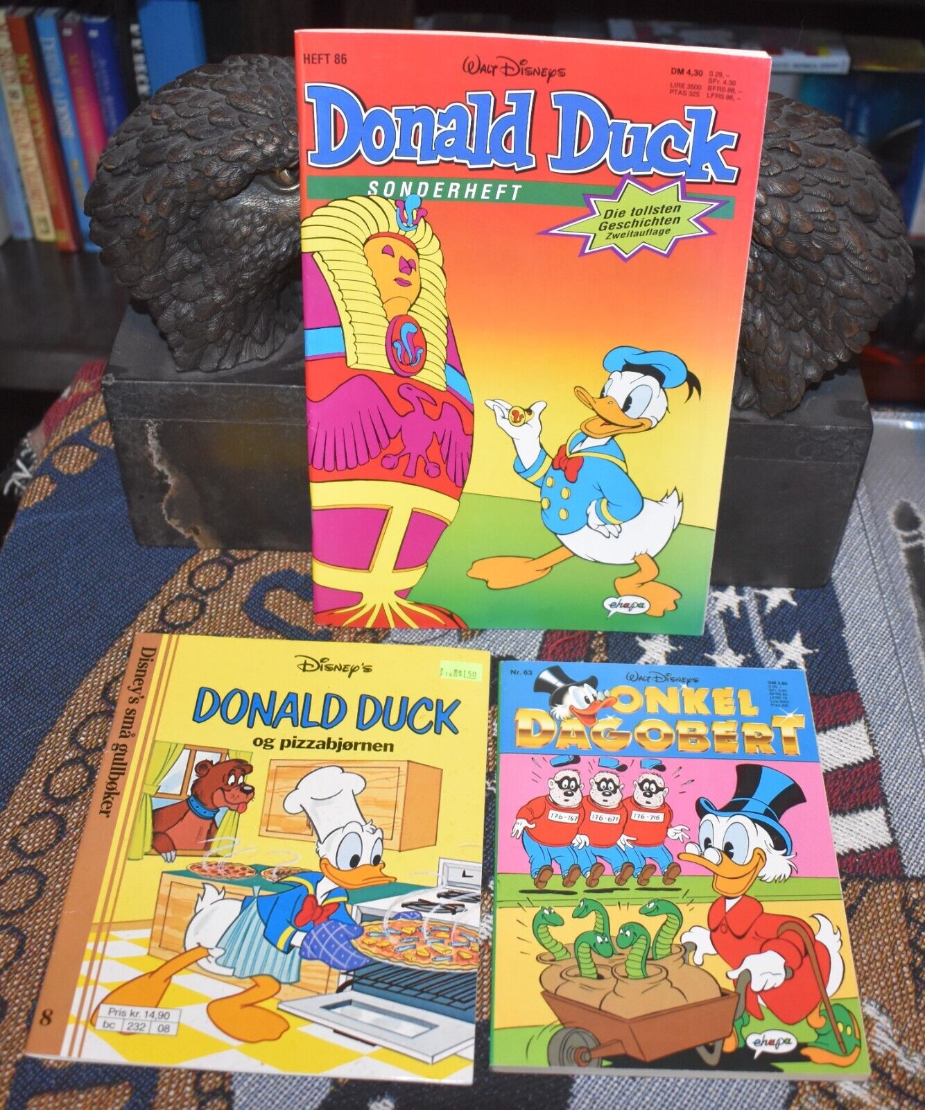 3 Vintage German Walt Disney\'s Donald Duck & Uncle Scrooge Comic Books