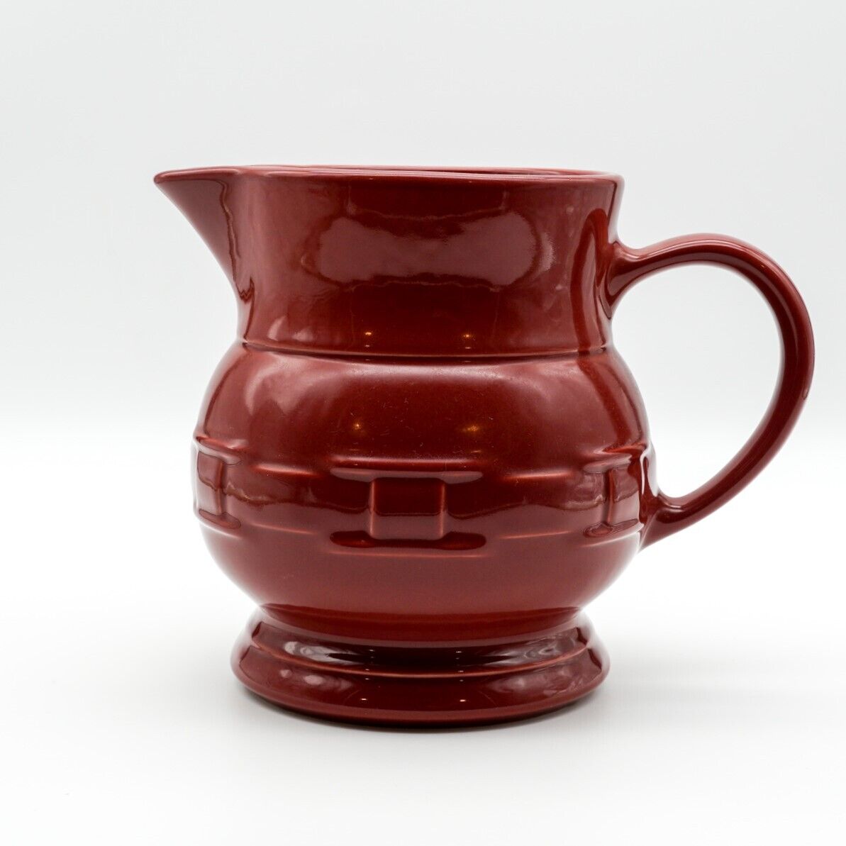 Longaberger Pitcher Woven Traditions Paprika Red 72 Oz DW Safe Made In USA 7.5\