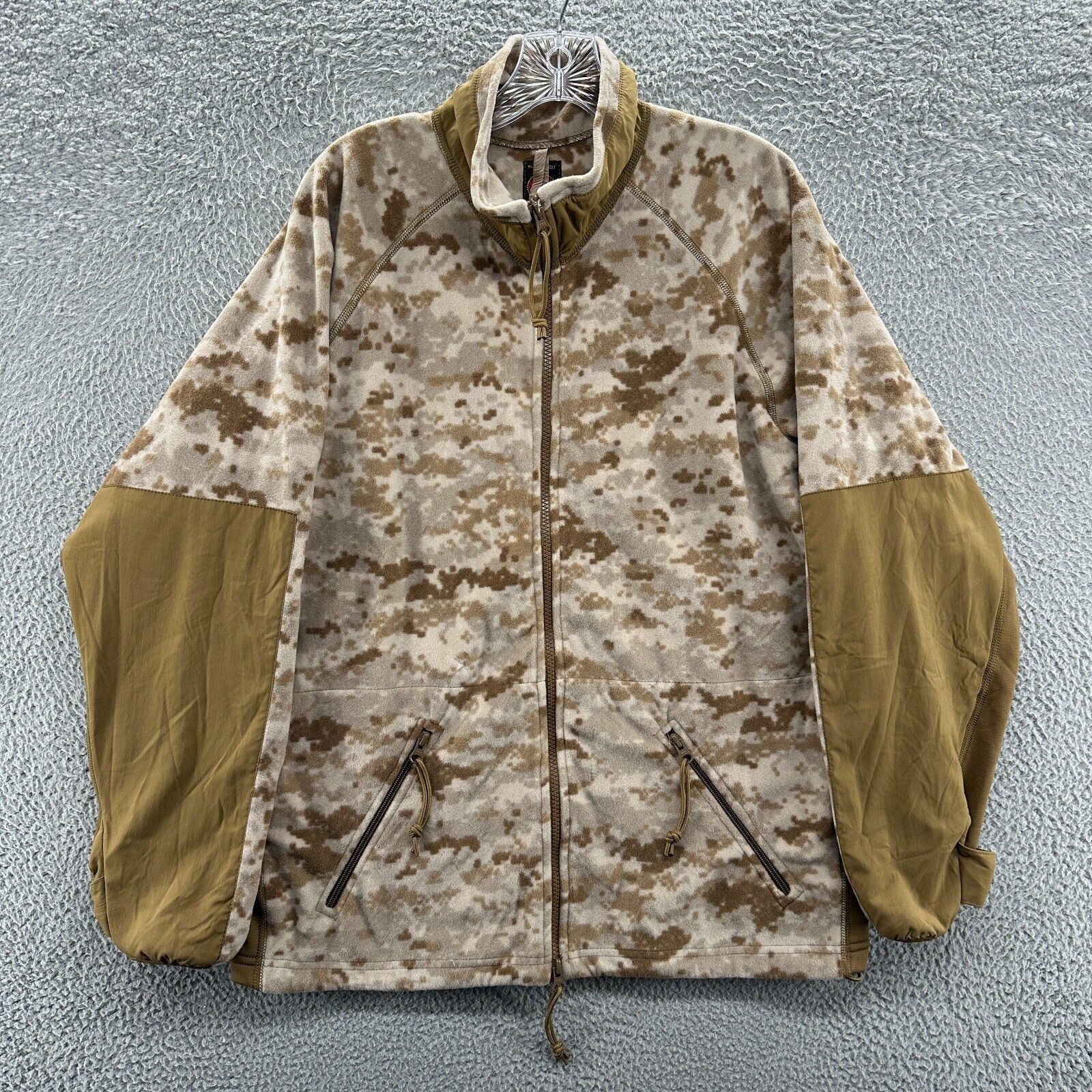 USMC Peckham Jacket Small S Brown Desert Digital MARPAT Polartec Fleece Full Zip