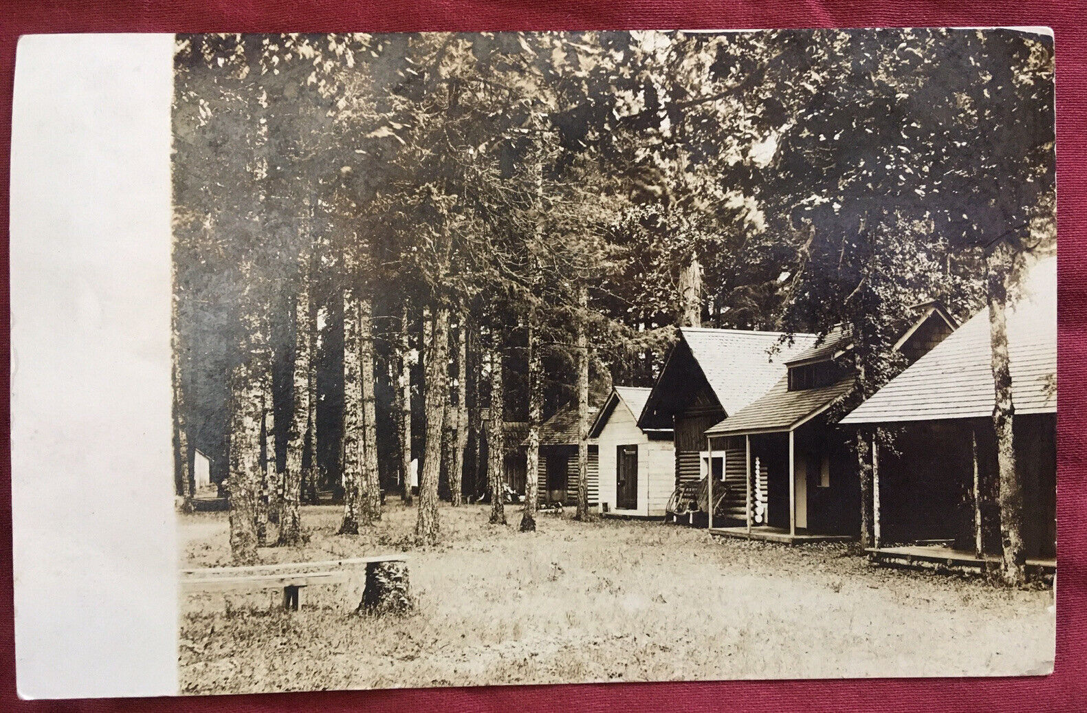 Turner Oregon RPPC Real Photo Postcard Cabins Forest Trees Used 1908