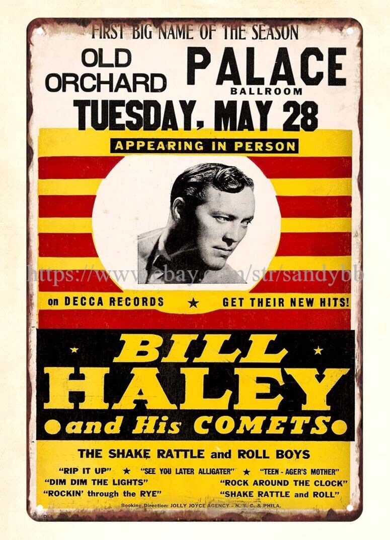 1957 Bill Haley His Comets Concert Poster metal tin sign art and prints