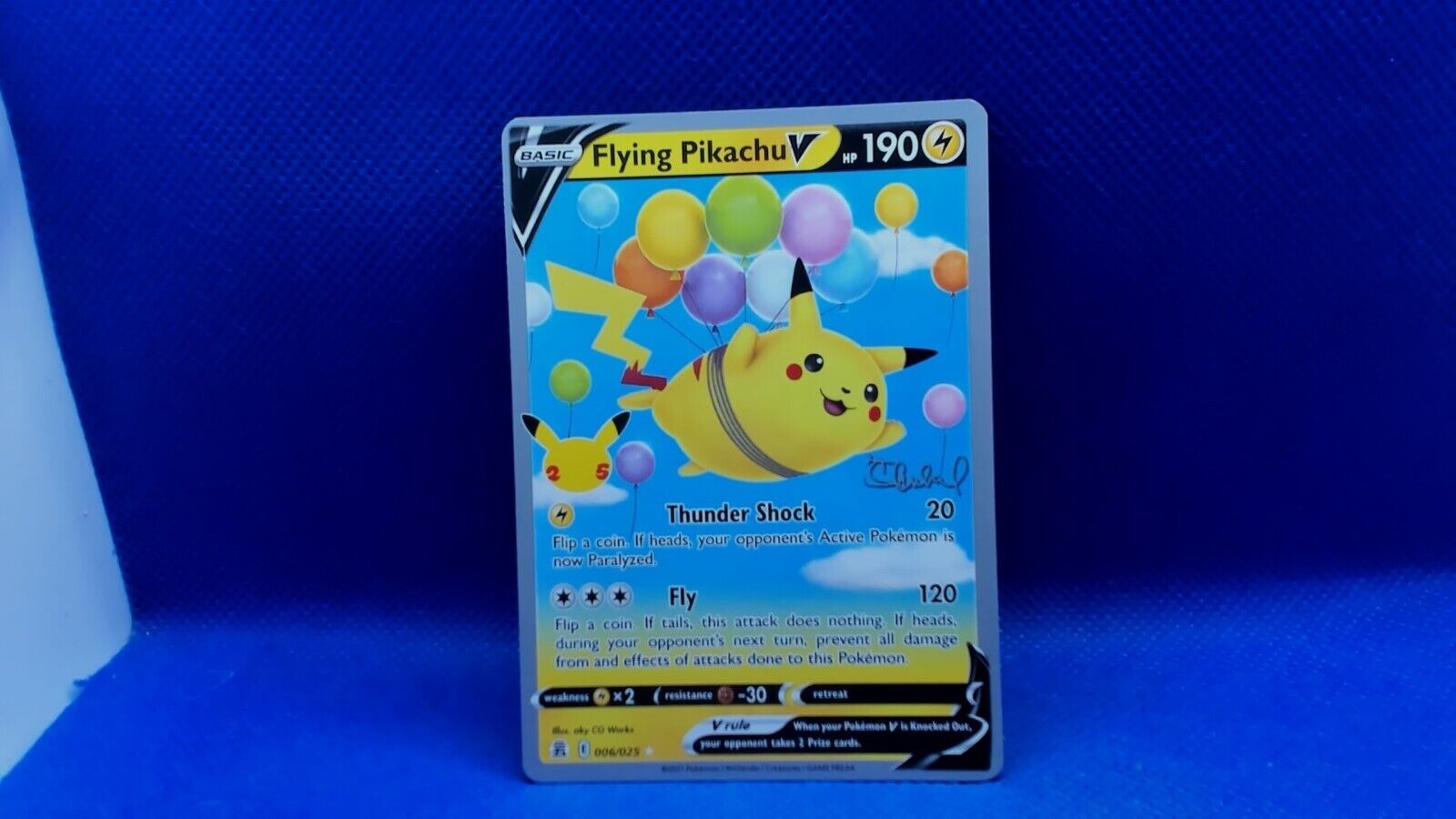 Flying Pikachu Pokemon Card TCG V GREEN back limited edition 006/025